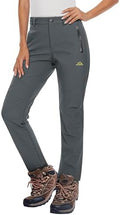 MAGCOMSEN Women's Fleece Lined Waterproof Insulated Snow Ski Pants Winter Warm Hiking Pants Outdoor Softshell