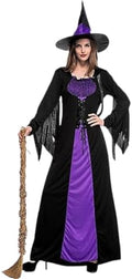 Colorful House Women Wicked Witch Costume Dress with Hat for Halloween