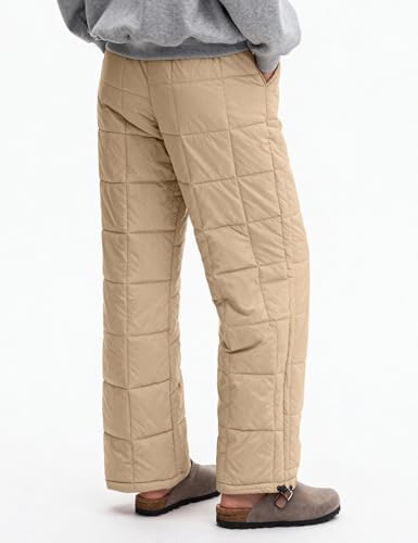 PEHMEA Womens Winter Snow Pants Windproof Warm Wide Leg Ski Casual Trousers