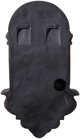 Teamson Home 32.1 in. Wall-Mounted Lion Head Stone LED Outdoor Water Fountain for Gardens, Landscaping, Patios, Balconies, Lawns to Create a Calming Oasis in Outdoor Living Spaces, Antique Bronze