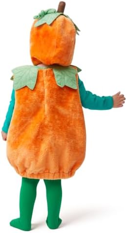 Spooktacular Creations Halloween Baby Pumpkin Costume with Green leaves for Toddler Kids Halloween Dress Up Pumpkin Party