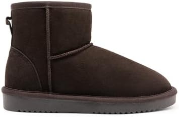 DREAM PAIRS Women's Genuine Suede Winter Mini Snow Boots