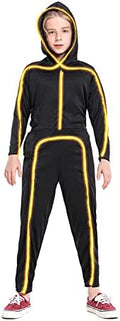 Light Up Child Stick Figure Costume, Led Halloween Cosplay Boys Girls
