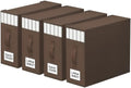 StorageTastic 4 Pack Bed Sheet Closet Organizers and Storage,Sturdy Foldable Storage Containers with Window and Label,Storage and Organization for Bedding Sheets,Duvet Covers,Blankets (Brown)