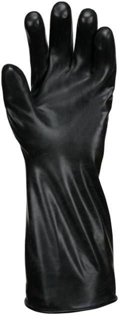 MCR Safety CP7S Butyl Rubber Gloves, 7 Mil Smooth Finish, Gauntlet Rolled Cuff, 14" Length, Small, 1-Pair