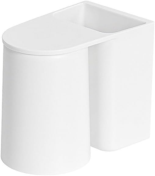 Toothbrush Rack Wall-mounted Toothbrush Holder White Toothpaste Holder Hanging Storage Rack Space Saving with Magnetic Cup Bathroom Toothbrush Holder, S12cm