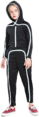 Light Up Child Stick Figure Costume, Led Halloween Cosplay Boys Girls
