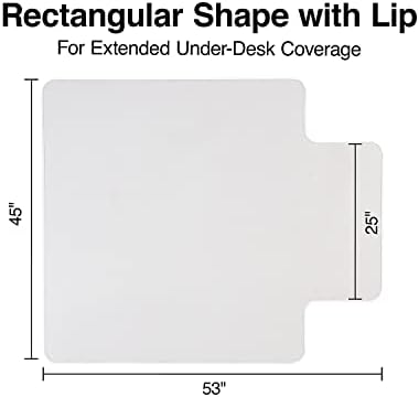 Staples Office Chair Mat, Clear, Hard Floors, 53x45 Inch, Textured