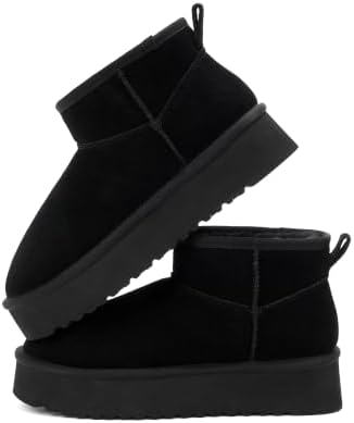 OXSTAR Winter Snow Boots for Women Cozy Plush Line Suede Boot