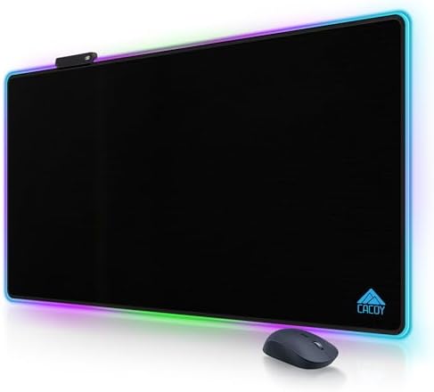 Cacoy 43"x24" RGB Large Gaming Mouse Pad, LED Extended Desk Mousepad, Black