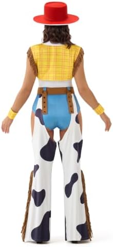 Spooktacular Creations 4 Pc Halloween Cowgirl Costume for Women，Halloween Costume Women with Accessories for Themed Party