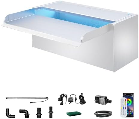 Longrun Pond Waterfall Stainless Steel Pond Spillway Color for Ponds 11.8"