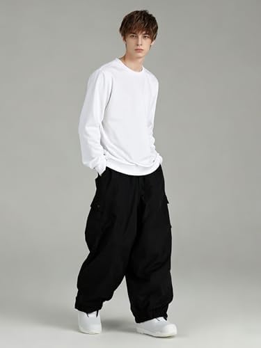 Mens Baggy Cargo Ski Pants Super Baggy Snowboard Snow Pant Women Insulated Loose Pant Sports Waterproof