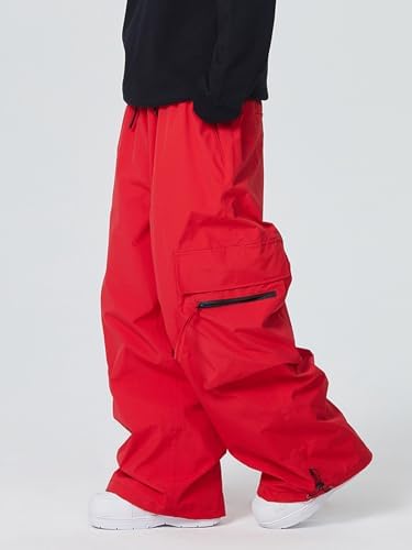 Mens Baggy Cargo Ski Pants Super Baggy Snowboard Snow Pant Women Insulated Loose Pant Sports Waterproof