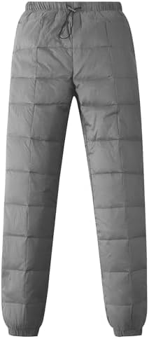 Gihuo Snow Pants Womens Winter Windproof Down Pants Warm Outdoor Ski Pants Padded Loose Ultralight Warm Trousers