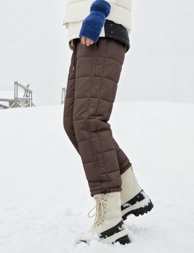 PEHMEA Womens Winter Snow Pants Windproof Warm Wide Leg Ski Casual Trousers