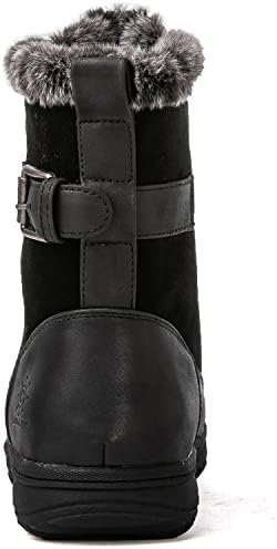 GLOBALWIN Women's Snow Boots Waterproof Ankle Booties Winter Boots For Women, Insulated Warm Black Fur Boots, Non-Slip Outdoor Hiking Boots For Rain and Snow