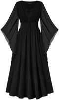 Scarlet Darkness Renaissance Costume Women Pirate Medieval Maxi Dress