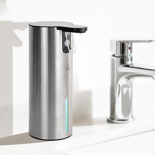LAOPAO Electric Dish Soap Dispenser for Kitchen, Rechargeable Touch Liquid Hand Soap Dispenser for Bathroom, Stainless Steel Soap Pump, Water-Resistant,11.8oz, Xmas Gift