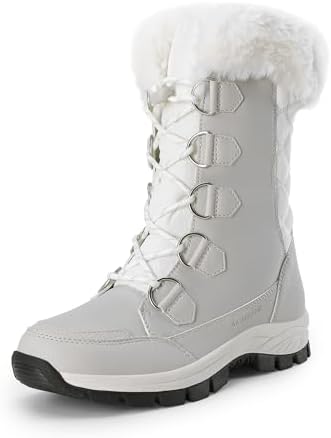 DREAM PAIRS Women's Waterproof Mid Calf Snow Boots