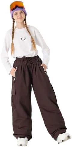 GSOU SNOW Kids Snow Pants Girls Boys Baggy Snowboard Pants Insulated