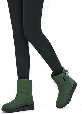 Ablanczoom Womens Winter Snow Boots with Warm Fur Lining Comfortable Booties Non Slip Waterproof Outdoor Shoes