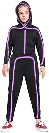 Light Up Child Stick Figure Costume, Led Halloween Cosplay Boys Girls