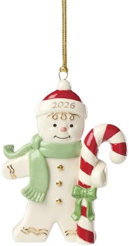 Lenox 2026 Gingerbread Man with Candy Cane Ornament