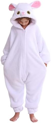Animal Onesie Pajamas for Kids, Soft Flannel Halloween Cosplay Costume for Boys Girls