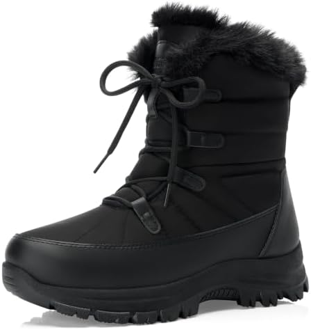 TEMOFON Womens Snow Boots Winter: Water Resistant Fur Lined Outdoor Booties