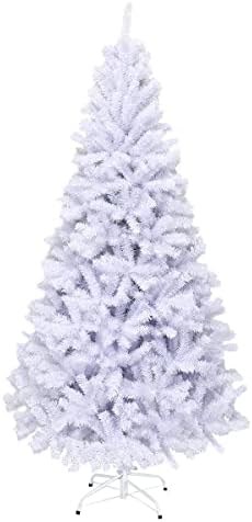 White Artificial Christmas Tree, 6FT Artificial Pine Tree w/Premium PVC Needles & Solid Metal Stand, Easy Assembly, for Indoor & Outdoor Use