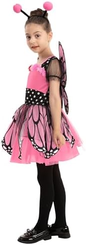Spooktacular Creations Child Girls Butterfly Costume, Toddlers Butterfly Outfit w/Wings Headband for Kids Halloween Parties
