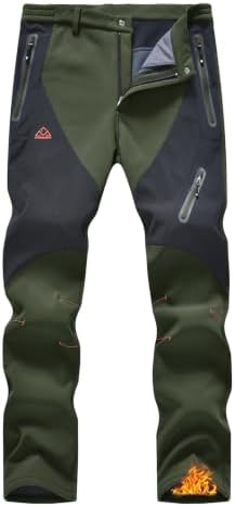 YSENTO Men's Snow Pants Fleece Lined Hiking Ski Winter Insulated Utility Work