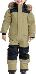 YRAETENM Snow Suit for Kids Boys Girls One Piece Snowsuit Girls and Boys Waterproof Insulated Winter Jumpsuit Coveralls