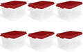 Holiday Storage Bins Clear 72Qt Stackable 6-Pack