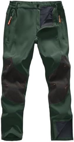CNBQDD Men's Snow Ski Pants Waterproof Hiking Winter Fleece Lined Pants