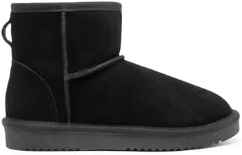 DREAM PAIRS Women's Genuine Suede Winter Mini Snow Boots
