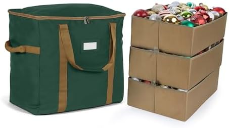 Covermates Adjustable Ornament Storage Bag, 19.25"W x 13"D x 18.5"H, Green