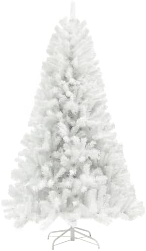 HOMCOM 9ft Tall Artificial Christmas Tree Unlit Auto Open White