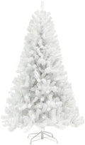 HOMCOM 9ft Tall Artificial Christmas Tree Unlit Auto Open White