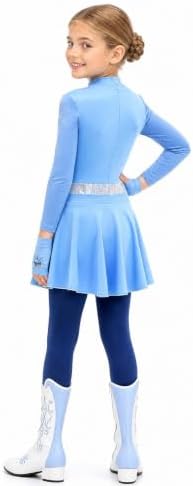 Girls Wonderland Costume Kids Cosplay Outfits Jumpsuit with Gloves Wig Set