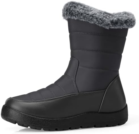SHIBEVER Women Winter Snow Boots: Waterproof Fur Insulated Warm Ankle Boot