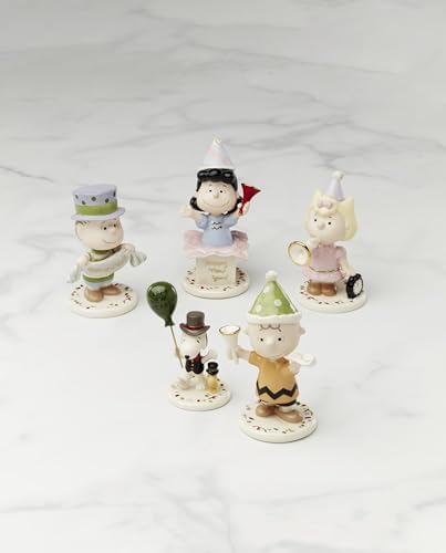 Lenox 866598 Peanuts 5-Piece Happy New Year Figurine Set by, Decorations, Indoor Decor, Collectible Figures