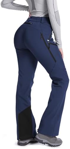 Moosehill Women's Snow Pants Flared: Zipper Mesh Vents Water Resistant