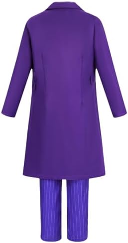 Mens Halloween Clown Costume Set with Coat Shirt Pants Wig Gloves