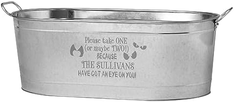 Let's Make Memories Personalized Beverage Tub - Halloween Party Décor - Trick or Treat Candy Bowl - Eyes