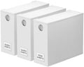 SpaceAid 3 Pack Bed Sheet Organizers and Storage, Foldable Sheet Organizer for Linen Closet, Sheets Set Folder Keeper with Window XL (Queen & King Size) Bedding Container (White, 3 Pack)