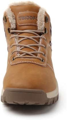 TSIODFO Men's Waterproof Snow Boots Leather Hiking Boot
