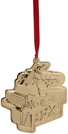 Wallace Gold-Plated Piano Ornament 2025-4th Edition Annual Collectible Holiday Ornament for Music Lovers, Handcrafted in USA, Comes with Gift Box, Ribbon and Velvet Pouch