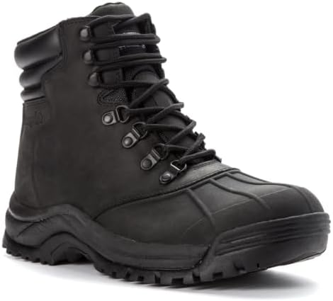 Propet Mens Blizzard Mid Round Toe Snow Casual Boots Ankle - Black